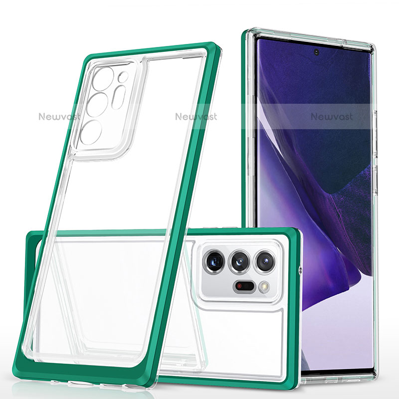 Silicone Transparent Mirror Frame Case Cover MQ1 for Samsung Galaxy Note 20 Ultra 5G Green