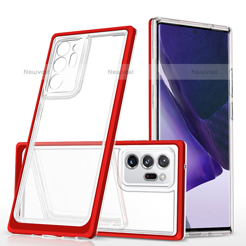 Silicone Transparent Mirror Frame Case Cover MQ1 for Samsung Galaxy Note 20 Ultra 5G Red