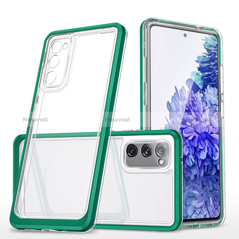 Silicone Transparent Mirror Frame Case Cover MQ1 for Samsung Galaxy S20 FE 5G Green