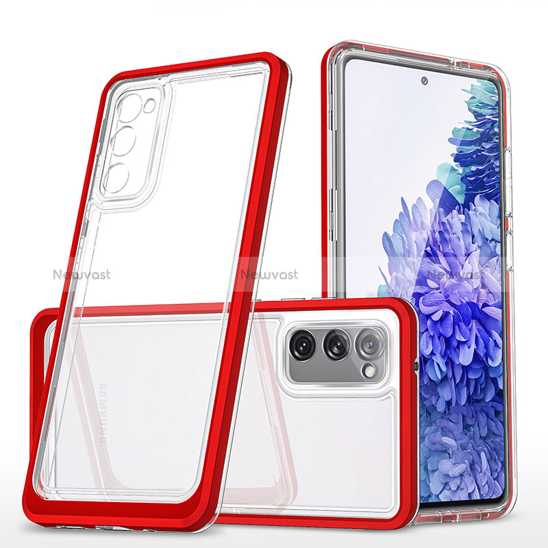 Silicone Transparent Mirror Frame Case Cover MQ1 for Samsung Galaxy S20 Lite 5G Red