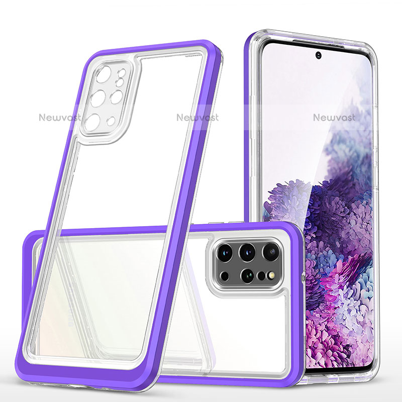 Silicone Transparent Mirror Frame Case Cover MQ1 for Samsung Galaxy S20 Plus Purple