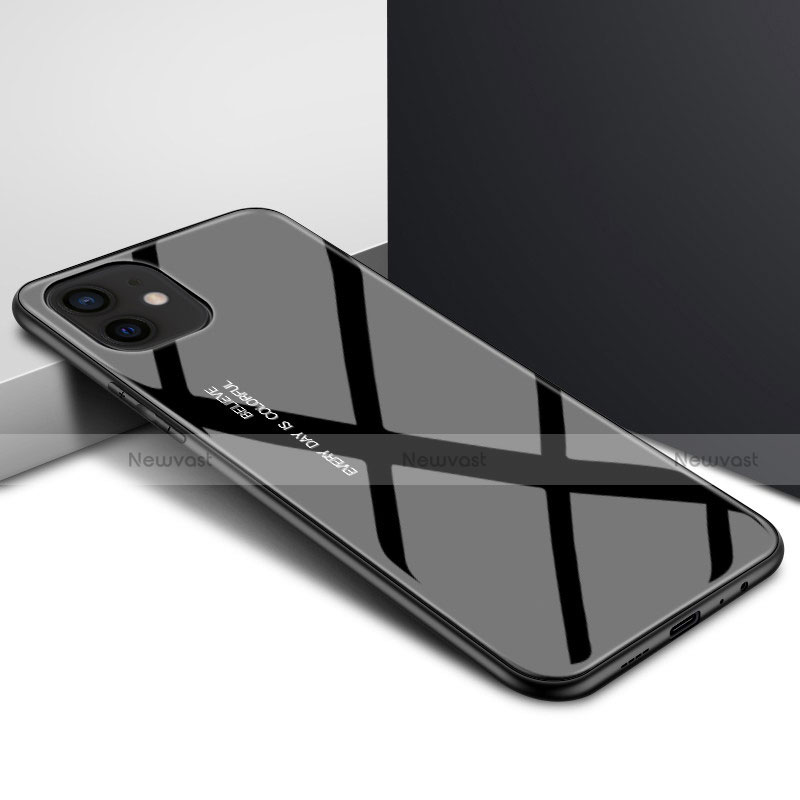Silicone Transparent Mirror Frame Case Cover N01 for Apple iPhone 12 Mini Black
