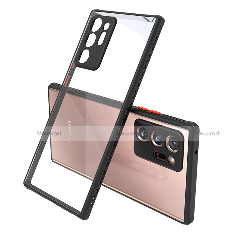 Silicone Transparent Mirror Frame Case Cover N02 for Samsung Galaxy Note 20 Ultra 5G Black