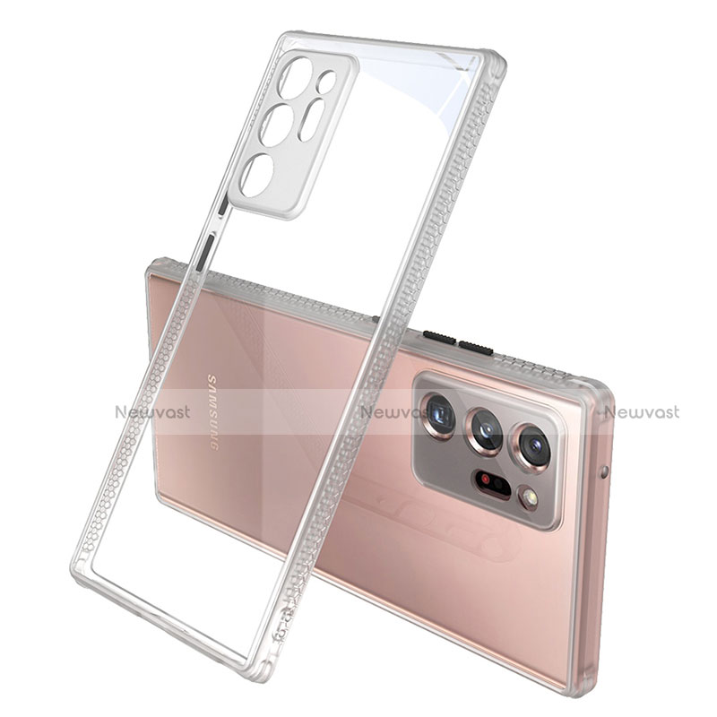 Silicone Transparent Mirror Frame Case Cover N02 for Samsung Galaxy Note 20 Ultra 5G Gray