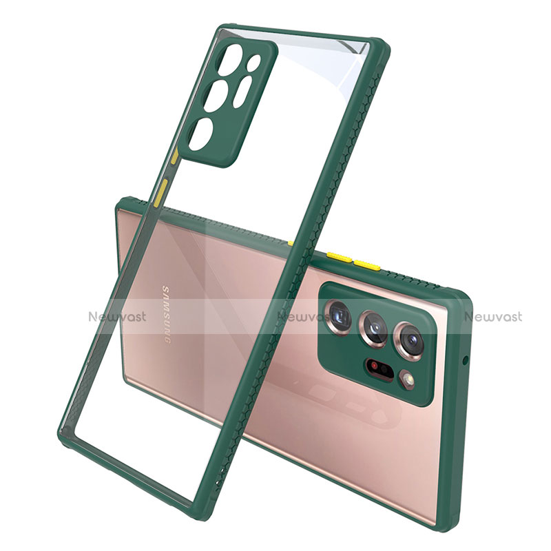 Silicone Transparent Mirror Frame Case Cover N02 for Samsung Galaxy Note 20 Ultra 5G Midnight Green