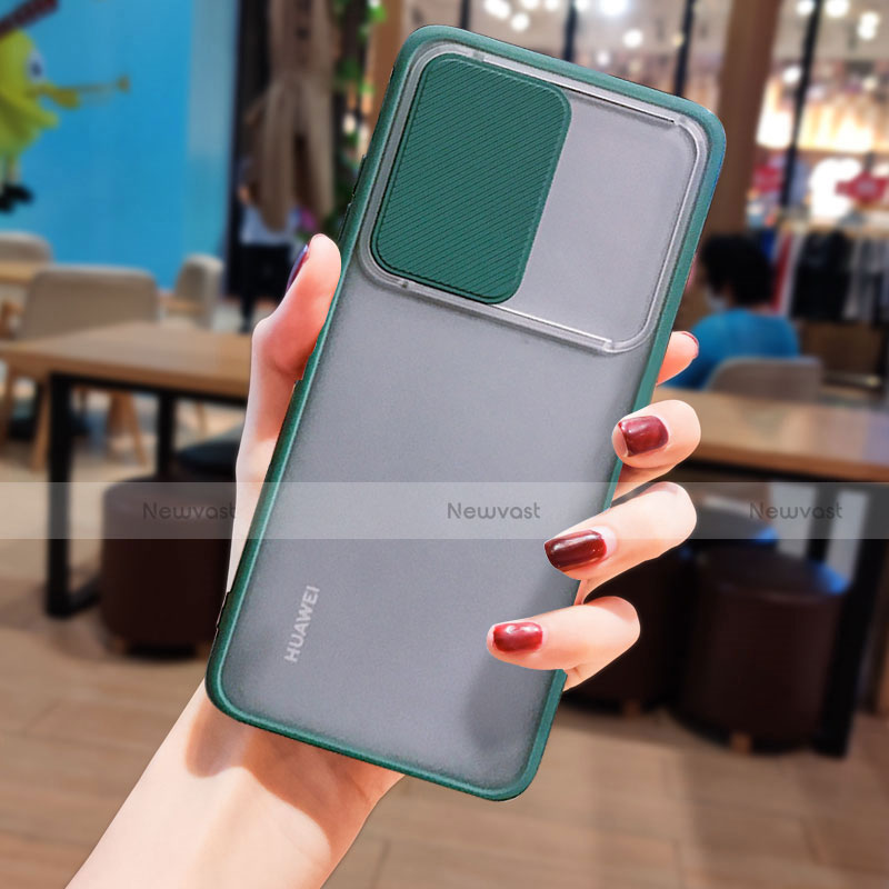 Silicone Transparent Mirror Frame Case Cover N05 for Huawei P40 Midnight Green