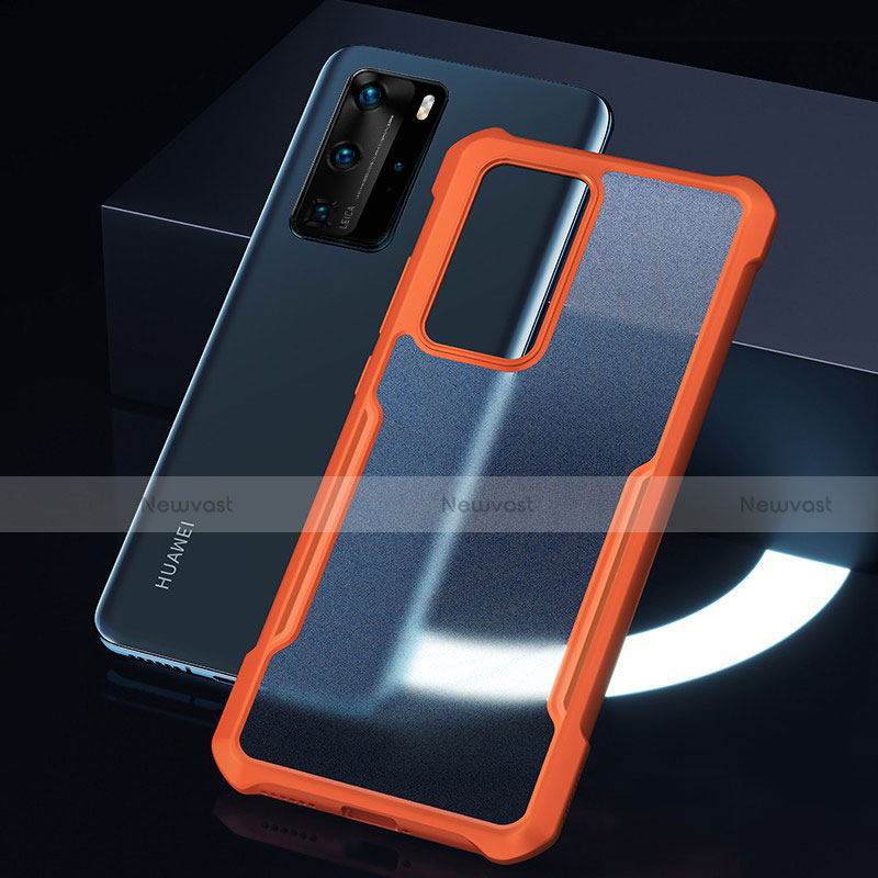 Silicone Transparent Mirror Frame Case Cover N06 for Huawei P40 Pro Orange