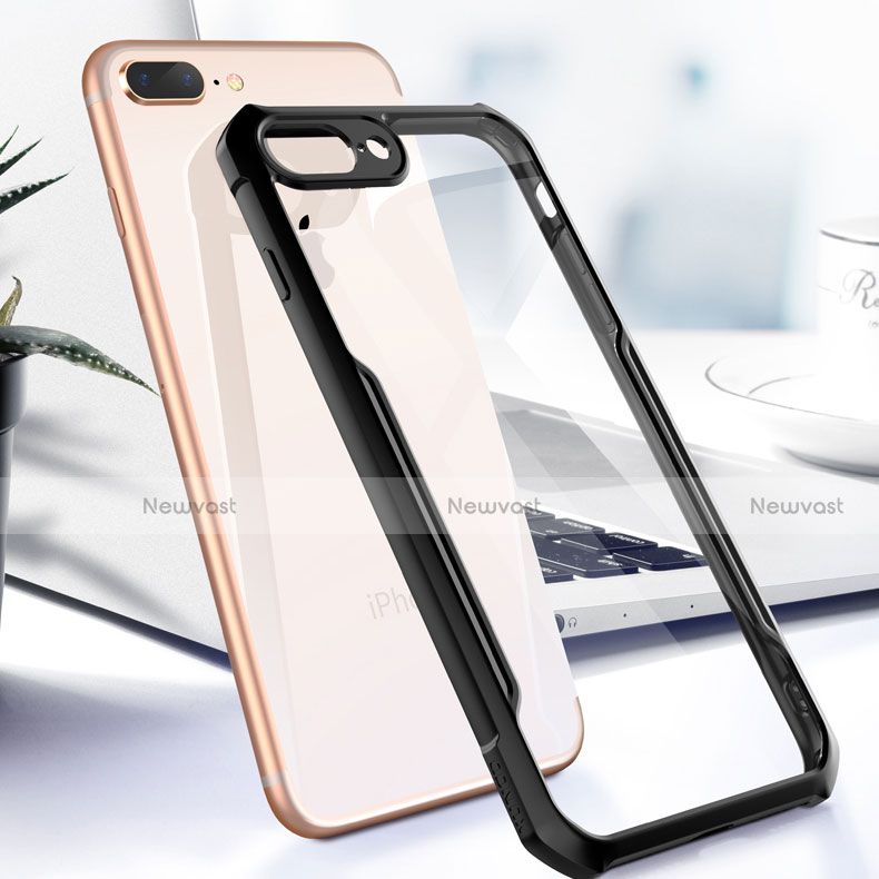 Silicone Transparent Mirror Frame Case Cover P01 for Apple iPhone 8 Plus