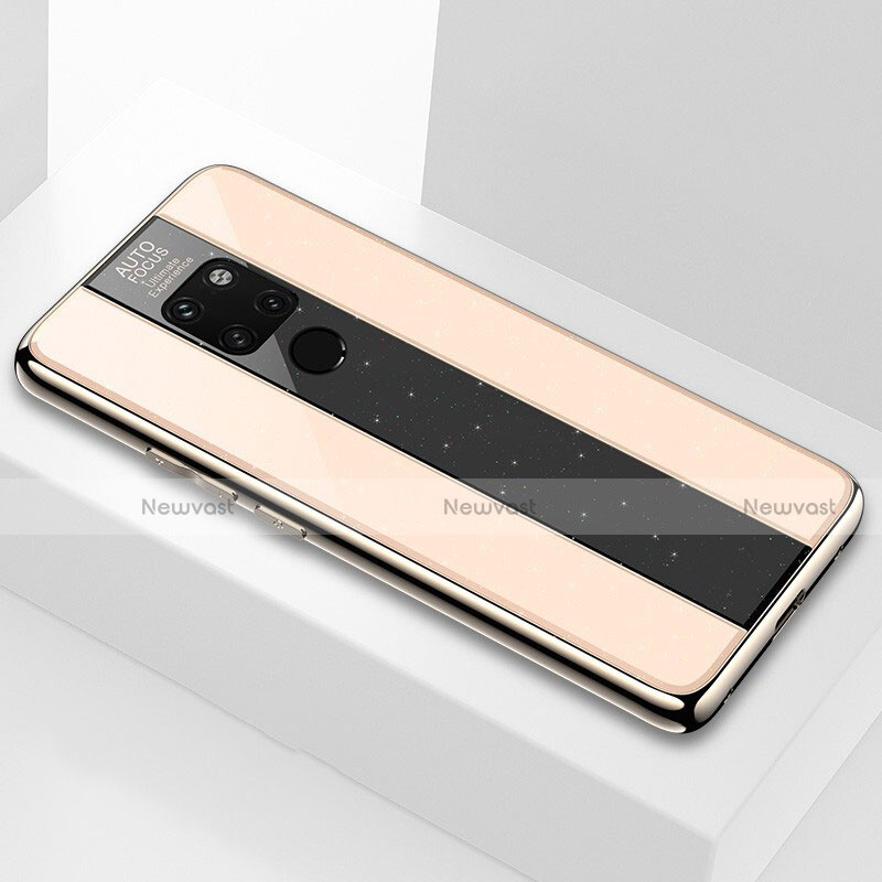 Silicone Transparent Mirror Frame Case Cover Q04 for Huawei Mate 20 Gold