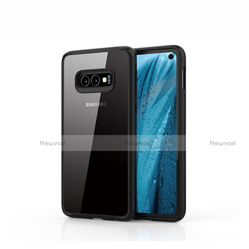 Silicone Transparent Mirror Frame Case Cover S01 for Samsung Galaxy S10e Black