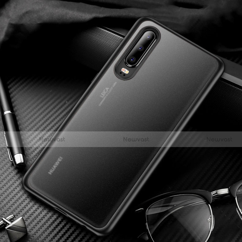 Silicone Transparent Mirror Frame Case Cover T01 for Huawei P30 Black