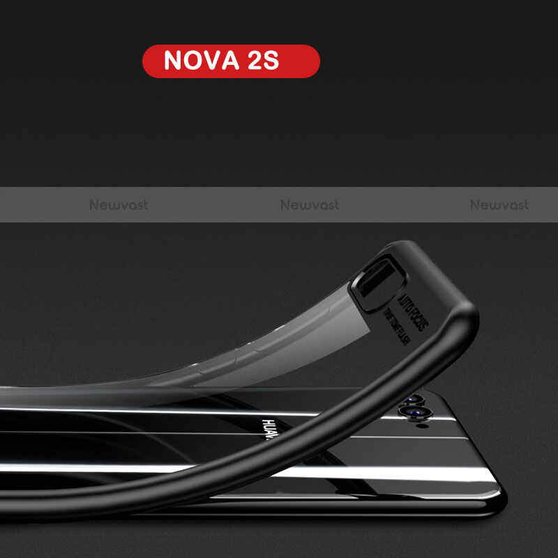 Silicone Transparent Mirror Frame Case F01 for Huawei Nova 2S Black