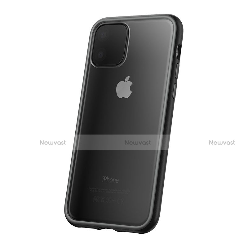 Silicone Transparent Mirror Frame Case for Apple iPhone 11 Pro Black