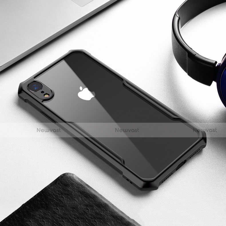 Silicone Transparent Mirror Frame Case for Apple iPhone XR Black