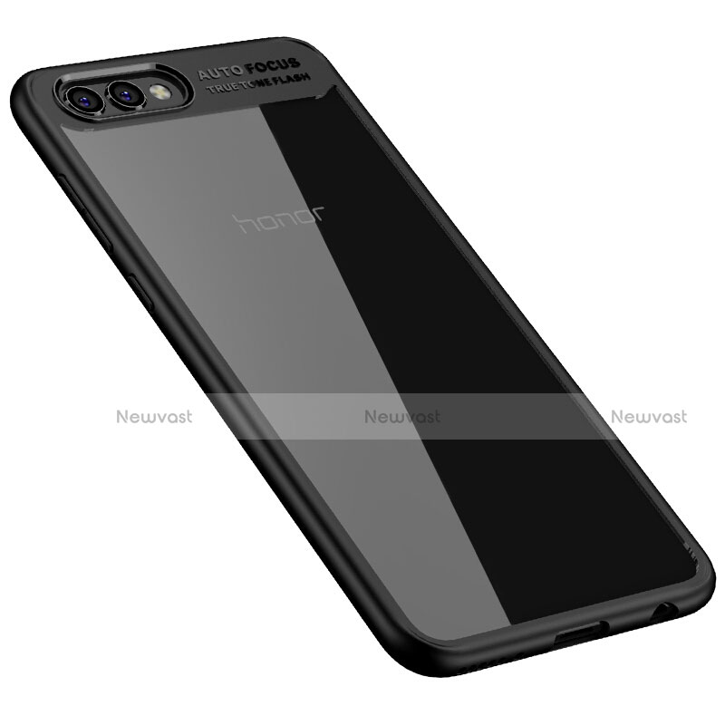 Silicone Transparent Mirror Frame Case for Huawei Honor V10 Black