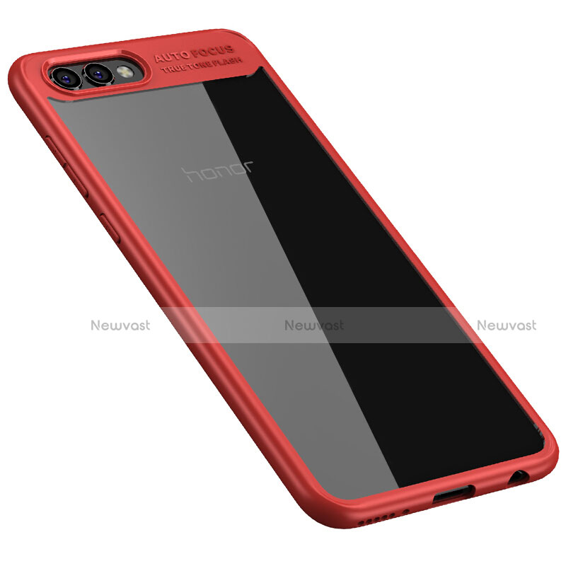 Silicone Transparent Mirror Frame Case for Huawei Honor View 10 Red