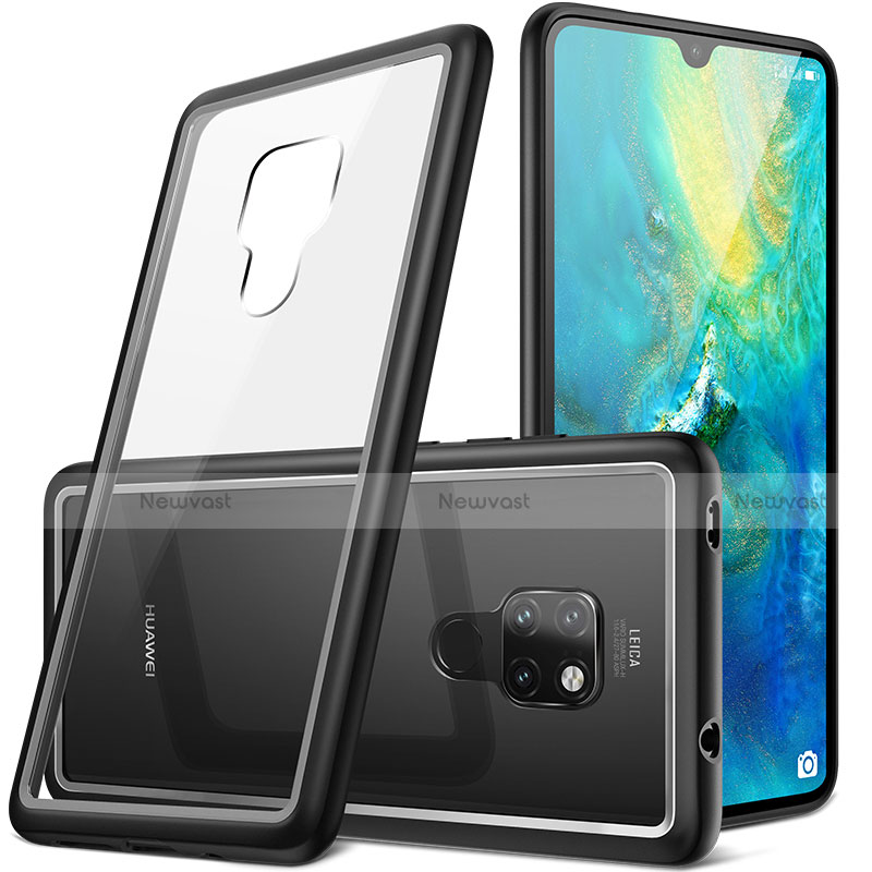 Silicone Transparent Mirror Frame Case for Huawei Mate 20 Black