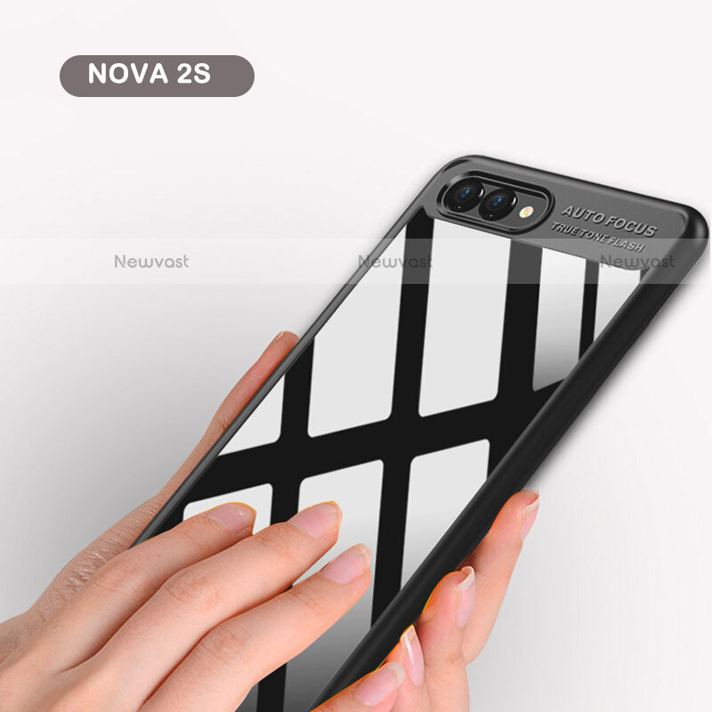 Silicone Transparent Mirror Frame Case for Huawei Nova 2S Black