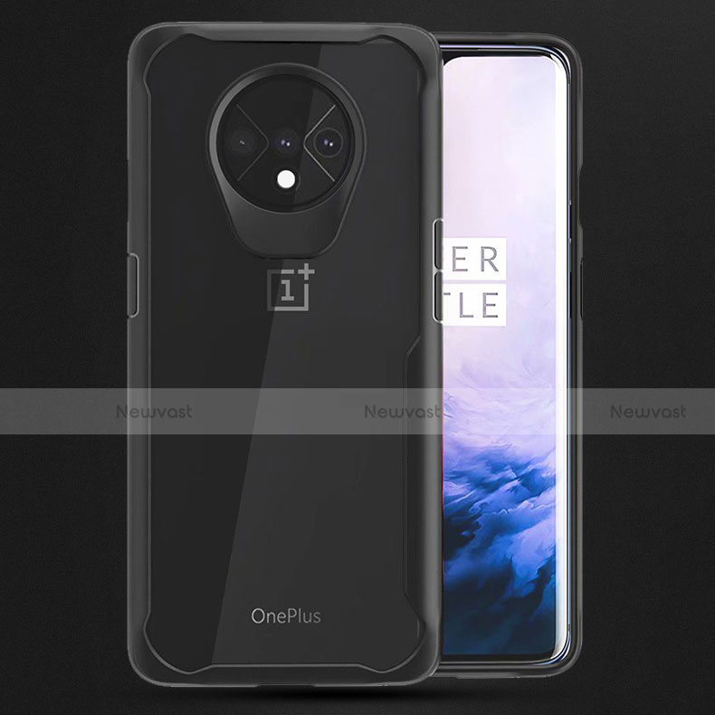 Silicone Transparent Mirror Frame Case for OnePlus 7T Clear