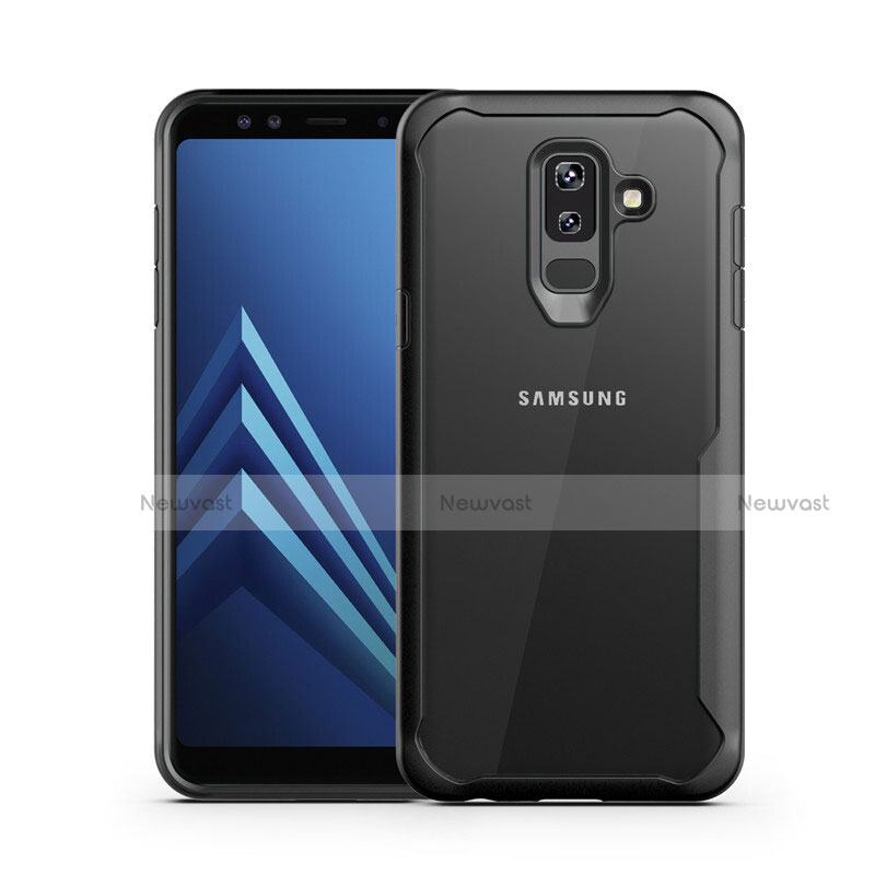 Silicone Transparent Mirror Frame Case for Samsung Galaxy A6 Plus Black