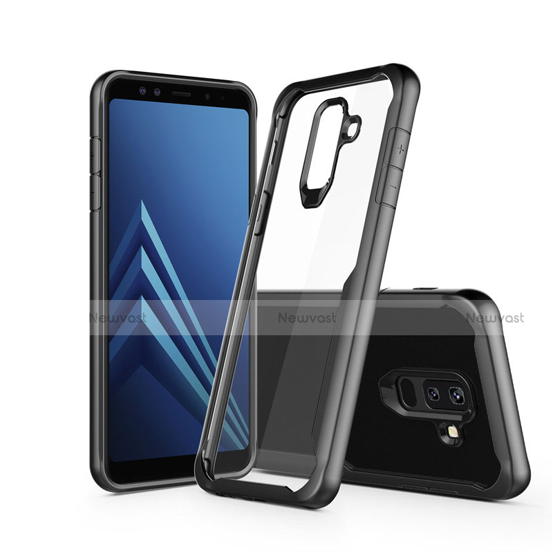 Silicone Transparent Mirror Frame Case for Samsung Galaxy A9 Star Lite Black