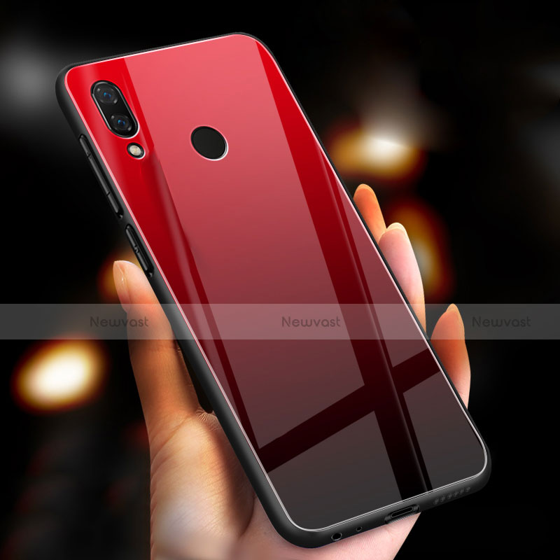 Silicone Transparent Mirror Frame Case for Xiaomi Mi Play 4G Red