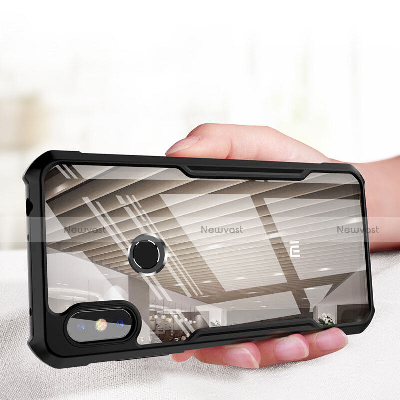 Silicone Transparent Mirror Frame Case for Xiaomi Redmi Note 6 Pro Black