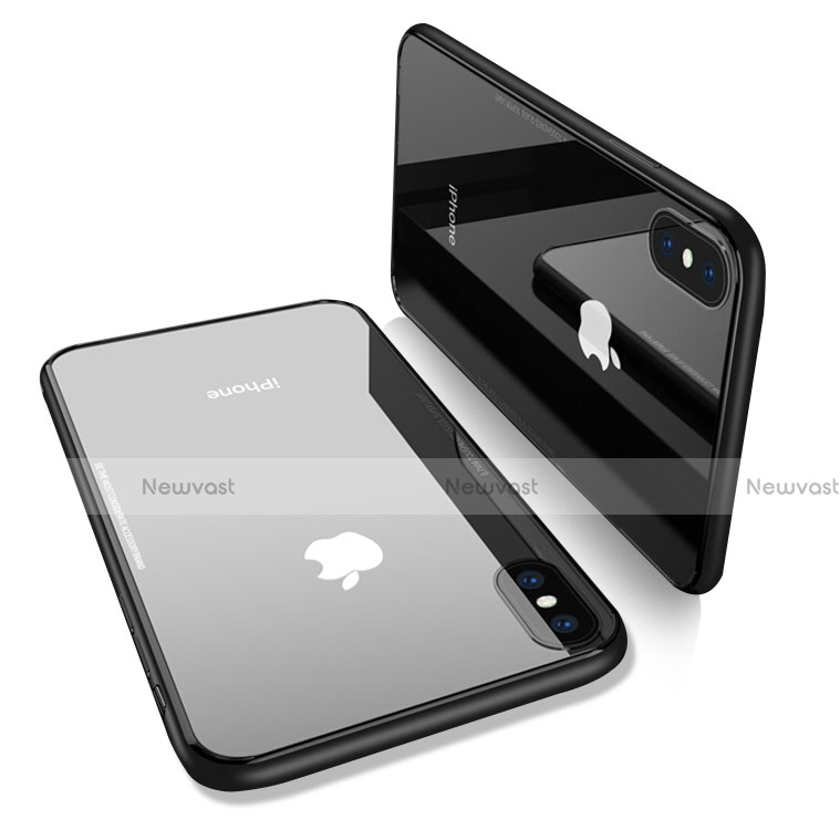 Silicone Transparent Mirror Frame Cover for Apple iPhone X Black