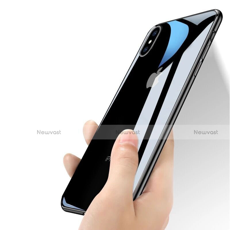 Silicone Transparent Mirror Frame Cover for Apple iPhone Xs Black