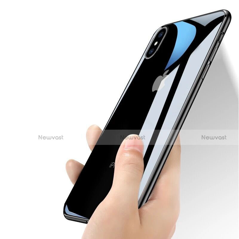 Silicone Transparent Mirror Frame Cover for Apple iPhone Xs Max Black