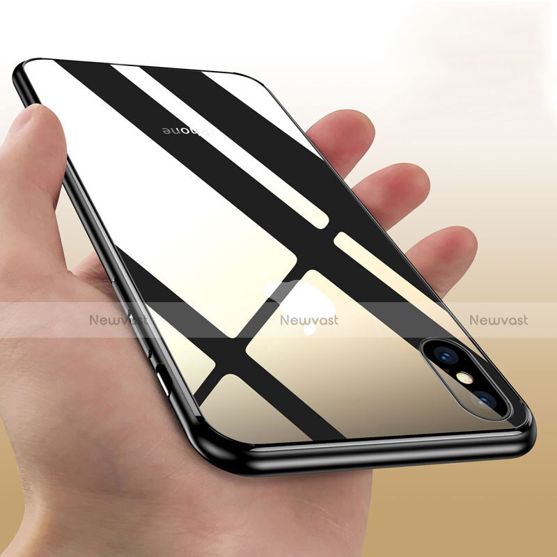 Silicone Transparent Mirror Frame Cover for Apple iPhone Xs Max Black