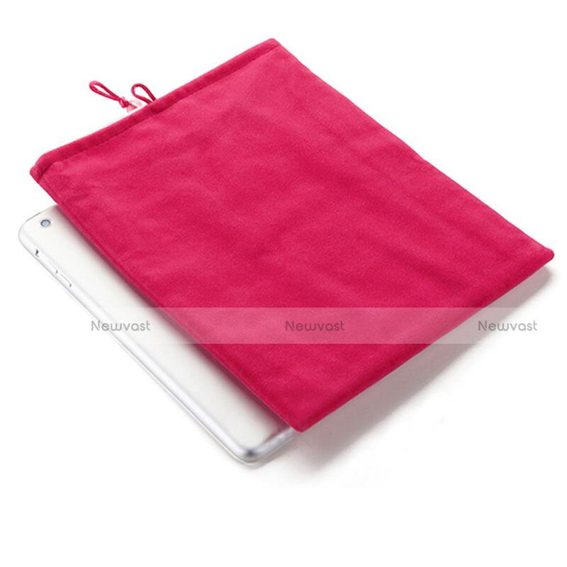 Sleeve Velvet Bag Case Pocket for Apple iPad 2 Hot Pink