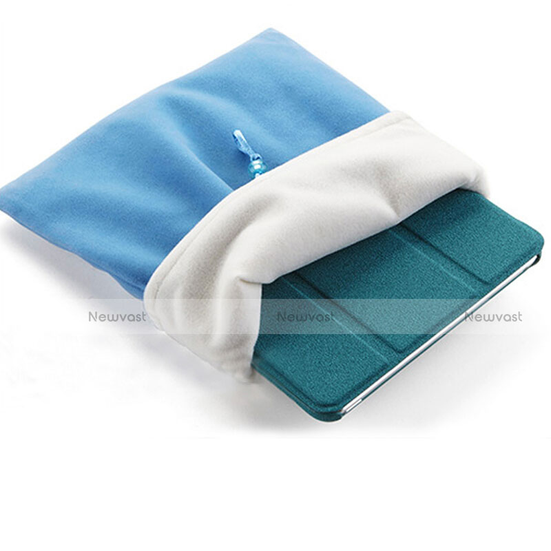 Sleeve Velvet Bag Case Pocket for Apple iPad 2 Sky Blue