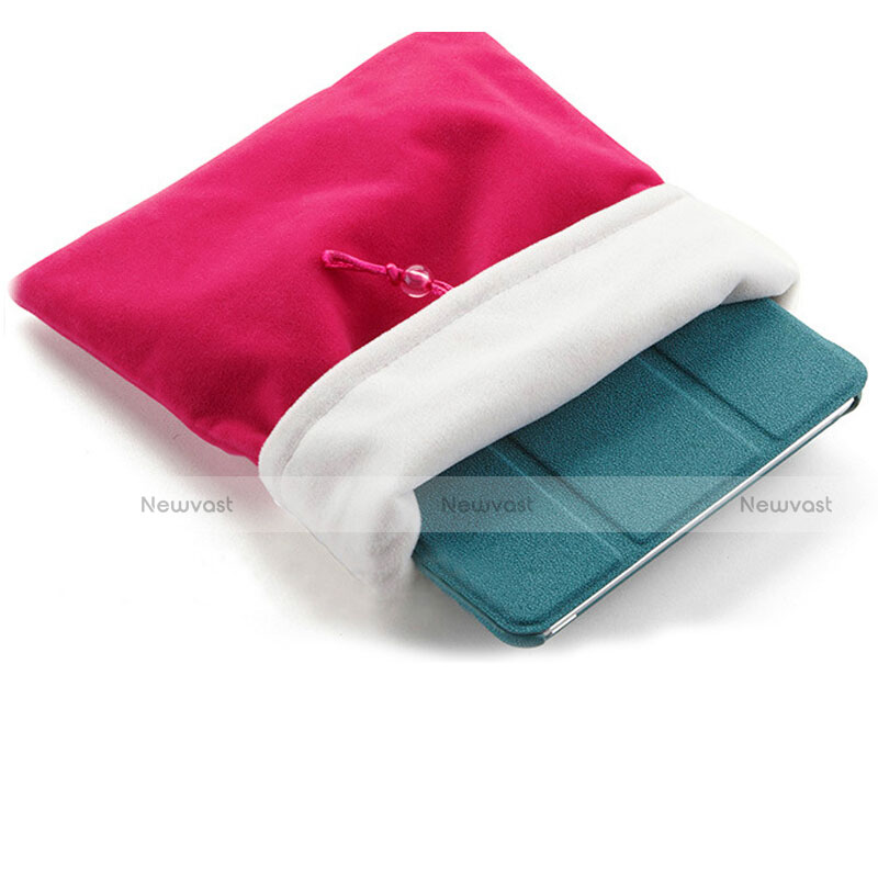 Sleeve Velvet Bag Case Pocket for Apple iPad Air 2 Hot Pink