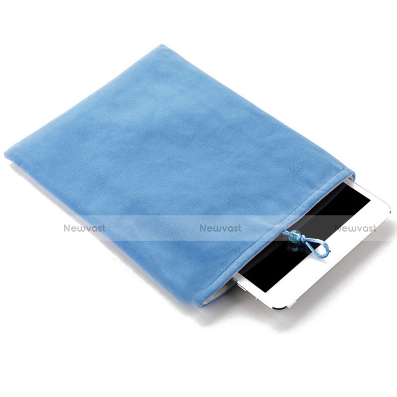 Sleeve Velvet Bag Case Pocket for Apple New iPad 9.7 (2017) Sky Blue