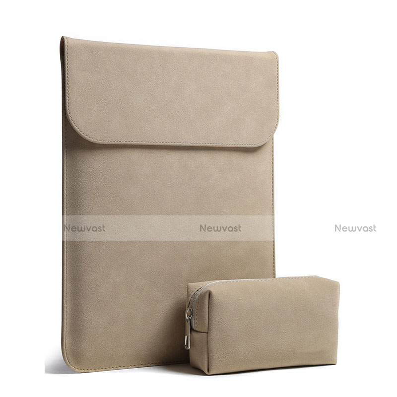 Sleeve Velvet Bag Case Pocket S02 for Huawei Honor MagicBook Pro (2020) 16.1 Brown