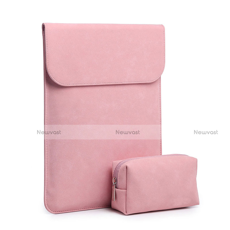 Sleeve Velvet Bag Case Pocket S02 for Huawei Matebook D15 (2020) 15.6 Pink