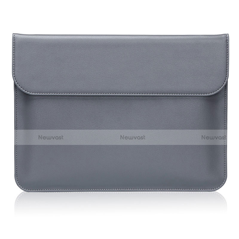 Sleeve Velvet Bag Leather Case Pocket for Huawei Matebook 13 (2020) Gray