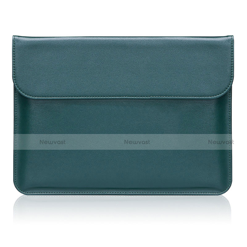 Sleeve Velvet Bag Leather Case Pocket for Huawei Matebook 13 (2020) Green