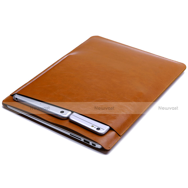 Sleeve Velvet Bag Leather Case Pocket L01 for Huawei Matebook D14 (2020) Orange