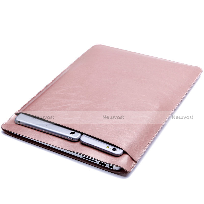 Sleeve Velvet Bag Leather Case Pocket L01 for Huawei Matebook D14 (2020) Rose Gold