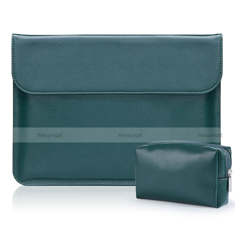 Sleeve Velvet Bag Leather Case Pocket L01 for Samsung Galaxy Book Flex 13.3 NP930QCG Green