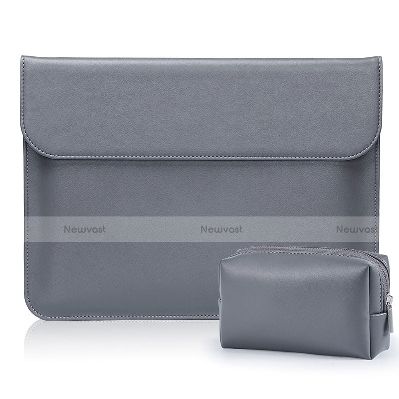 Sleeve Velvet Bag Leather Case Pocket L01 for Samsung Galaxy Book Flex 15.6 NP950QCG Gray