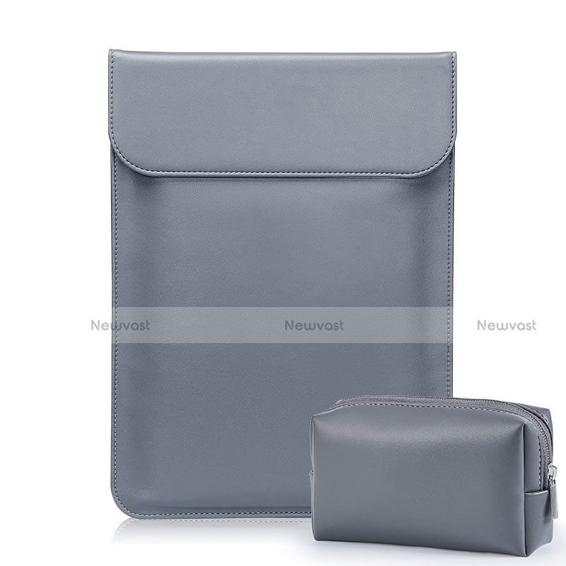 Sleeve Velvet Bag Leather Case Pocket L02 for Samsung Galaxy Book Flex 13.3 NP930QCG Gray
