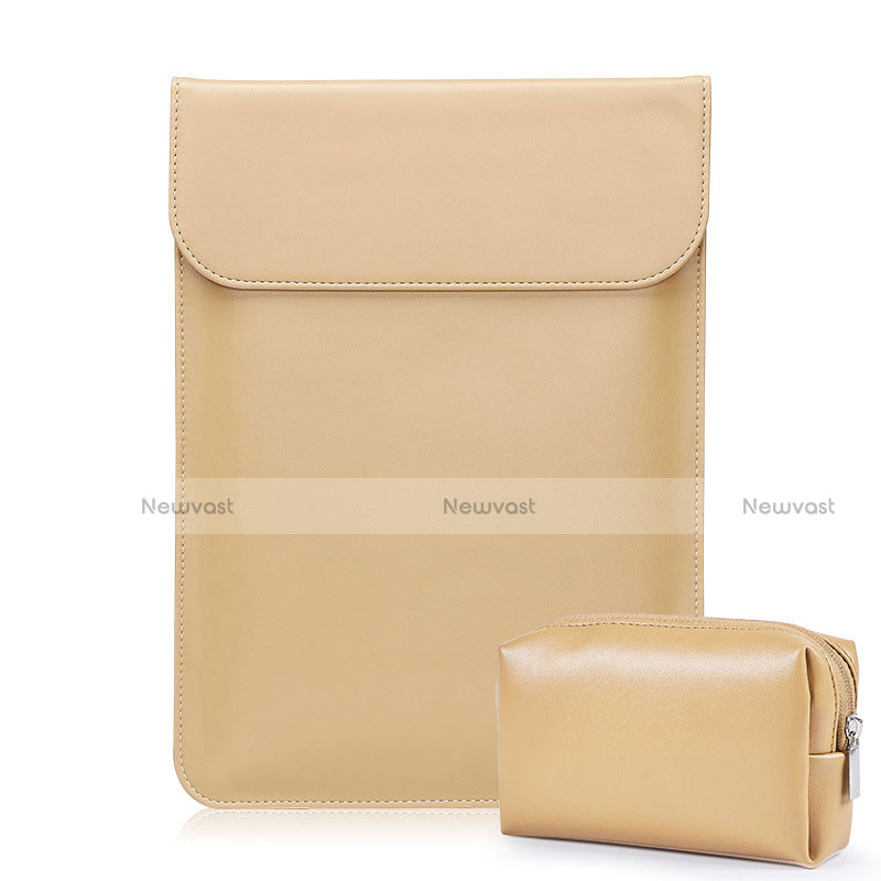 Sleeve Velvet Bag Leather Case Pocket L02 for Samsung Galaxy Book Flex 15.6 NP950QCG Gold