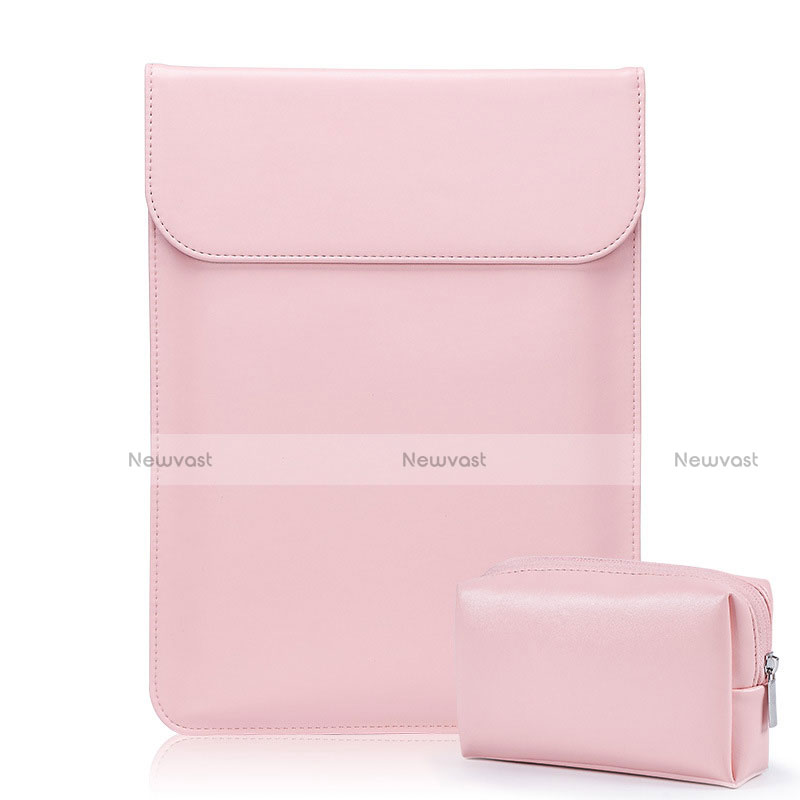 Sleeve Velvet Bag Leather Case Pocket L02 for Samsung Galaxy Book Flex 15.6 NP950QCG Pink