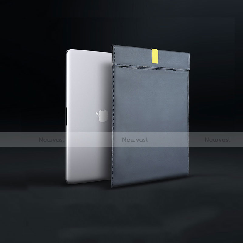 Sleeve Velvet Bag Leather Case Pocket L03 for Apple MacBook 12 inch Black