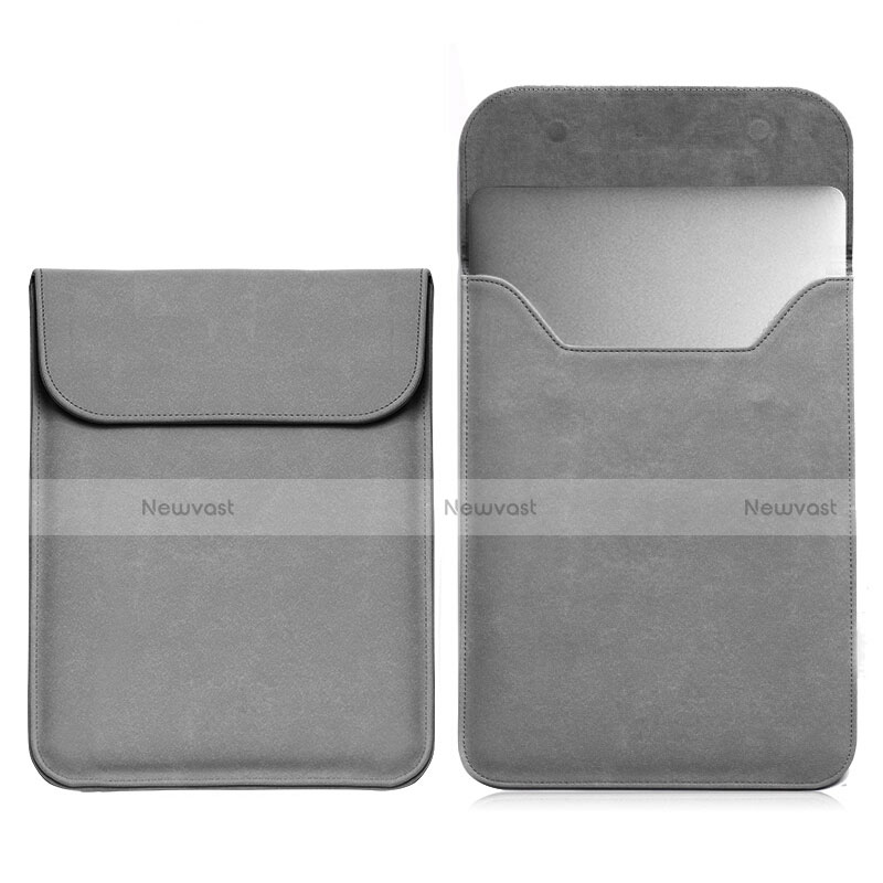 Sleeve Velvet Bag Leather Case Pocket L03 for Samsung Galaxy Book Flex 15.6 NP950QCG Gray