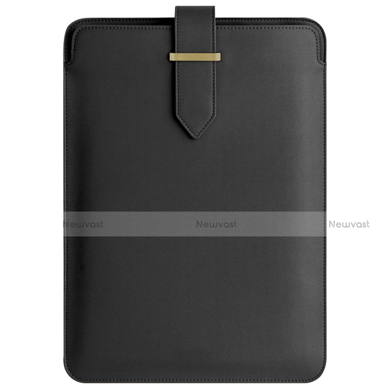 Sleeve Velvet Bag Leather Case Pocket L04 for Apple MacBook Pro 13 inch Black