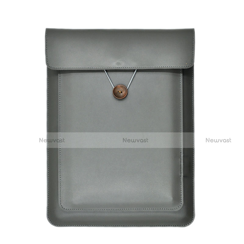 Sleeve Velvet Bag Leather Case Pocket L09 for Apple MacBook Pro 15 inch Gray